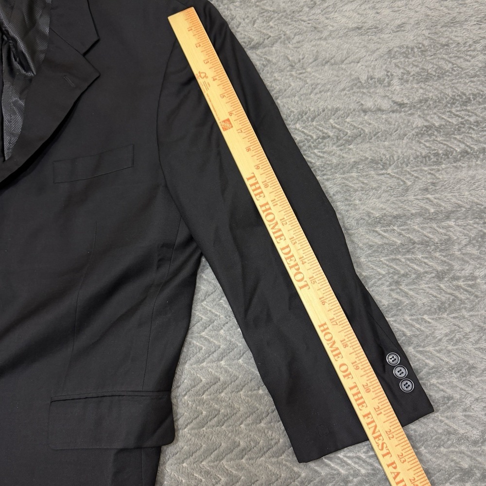 Mantoni 44R Black Super 140s Wool Mens Blazer Sport Coat Suit Jacket - Picture 11 of 14